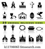 set christian icons set christian icons