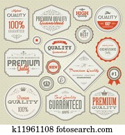 Set of premium quality labels Set of premium quality labels
