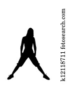 Silhouette of a dancer woman Silhouette of a dancer woman