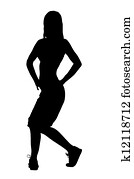 Silhouette of a dancer woman Silhouette of a dancer woman