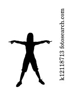 Silhouette of a dancer woman Silhouette of a dancer woman