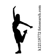 Silhouette of a dancer woman Silhouette of a dancer woman