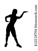 Silhouette of a dancer woman Silhouette of a dancer woman