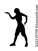 Silhouette of a dancer woman Silhouette of a dancer woman