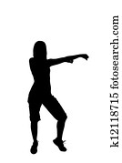Silhouette of a dancer woman Silhouette of a dancer woman