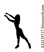Silhouette of a dancer woman Silhouette of a dancer woman