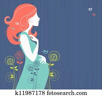 Silhouette of pregnant woman