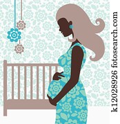 Silhouette of pregnant woman Silhouette of pregnant woman