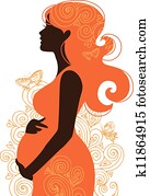 Silhouette of pregnant woman Silhouette of pregnant woman