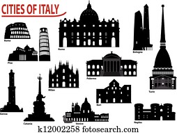 Silhouettes of Italian cities Silhouettes of Italian cities