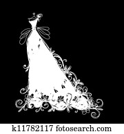 skizze, von, heiraten kleid, für, dein, design skizze, von, heiraten kleid, für, dein, design