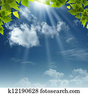 sob, a, azul, skies., abstratos, natural, fundos, para, seu, desi