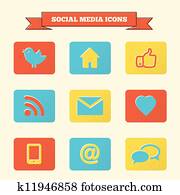 Social media icons set. Social media icons set.