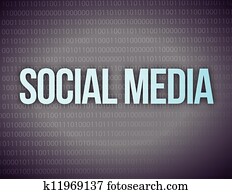 soziales, medien, begriff, in, a, schwarz