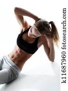 sporty and attractive woman do fitness exercise