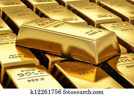 Stacks of gold bars