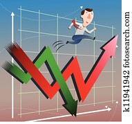 stock market with businessman stock market with businessman