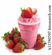 Strawberry smoothie on white background Strawberry smoothie on white background
