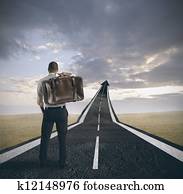 sucesso, e, carreira, de, um, homem negócios