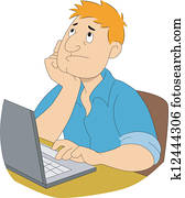 sujeito, escritor, pensando