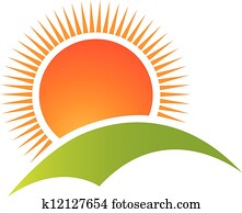 Sun and hill mountain logo vector Sun and hill mountain logo vector