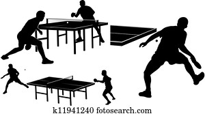 table tennis - silhouettes table tennis - silhouettes
