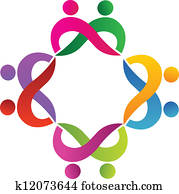 Teamwork couples people logo
