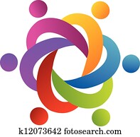 teamwork, ludzie, dookoła, w, niejaki, uścisk