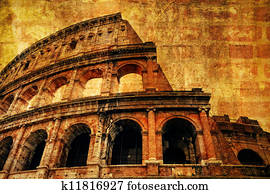 The Colosseum in Rome with ancient texture The Colosseum in Rome with ancient texture