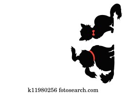 the silhouette of cat and dog the silhouette of cat and dog