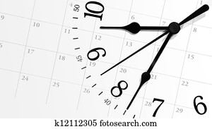 tiquetaque, relógio tempo, com, calendário