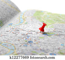 Travel destination map push pin