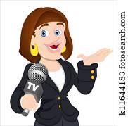 Female reporter Clipart | k6376093 | Fotosearch