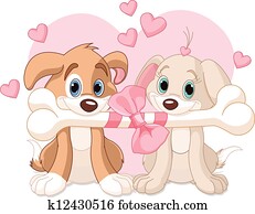 Two Valentine dogs Two Valentine dogs