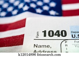 usa., individuum, einkommenssteuererklärung- form, 1040.