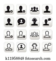 User man avatar vector buttons set User man avatar vector buttons set