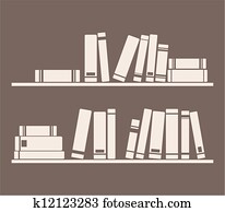 Vector books on the shelves Vector books on the shelves