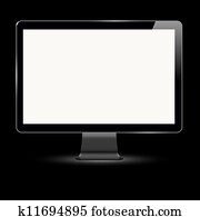 Vector computer display on black background Vector computer display on black background