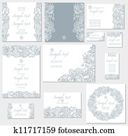 vector, plantilla, para, boda, tarjetas