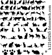 vector silhouettes of cats vector silhouettes of cats