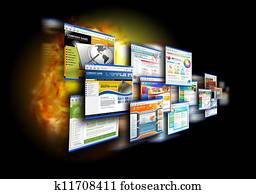 velocidade internet, site web, ligado, pretas