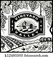 Vineyard Valley black and white