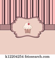 Vintage frame with cupcake Vintage frame with cupcake