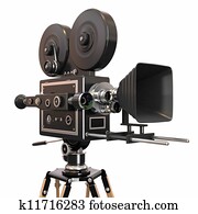 Vintage movie camera on white background. 3d Vintage movie camera on white background. 3d