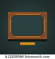 Vintage Picture Frame on the wall. Vintage Picture Frame on the wall.