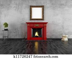 vintage room with fireplace vintage room with fireplace