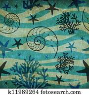Vintage Shells and starfish pattern Vintage Shells and starfish pattern