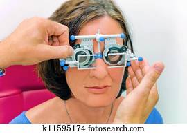vision test at the optician / eye doctor