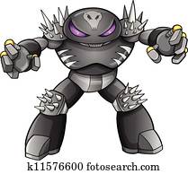 Warrior Robot Cyborg Soldier Vector Warrior Robot Cyborg Soldier Vector