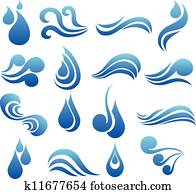 Water symbol set Water symbol set